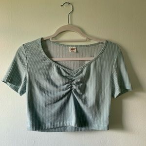 Castro blue and white crop top